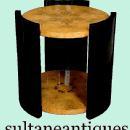 Art Deco style two toned olive and ebonized side table