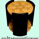 Art Deco style two toned olive and ebonized side table