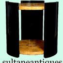 Art Deco style two toned olive and ebonized side table