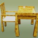 UNUSUAL forms Art Deco style Desk set French Elm
