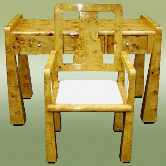 UNUSUAL forms Art Deco style Desk set French Elm