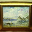 Superb Painting Boats in Menton's bay by Soussy
