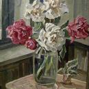 Still Life 1930s flowers By Russian Nicholas Silaev
