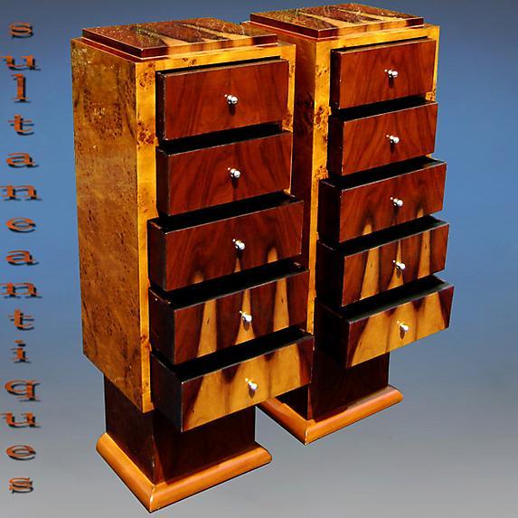 Extraordinary High commodes / stands Art Deco inspired