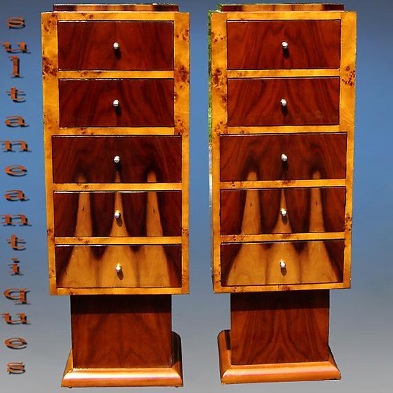 Extraordinary High commodes / stands Art Deco inspired