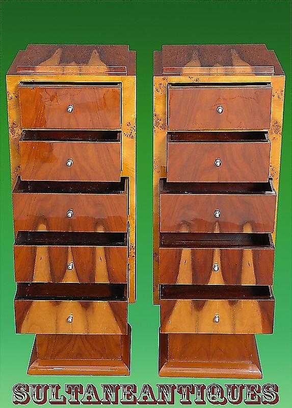 Extraordinary High commodes / stands Art Deco inspired