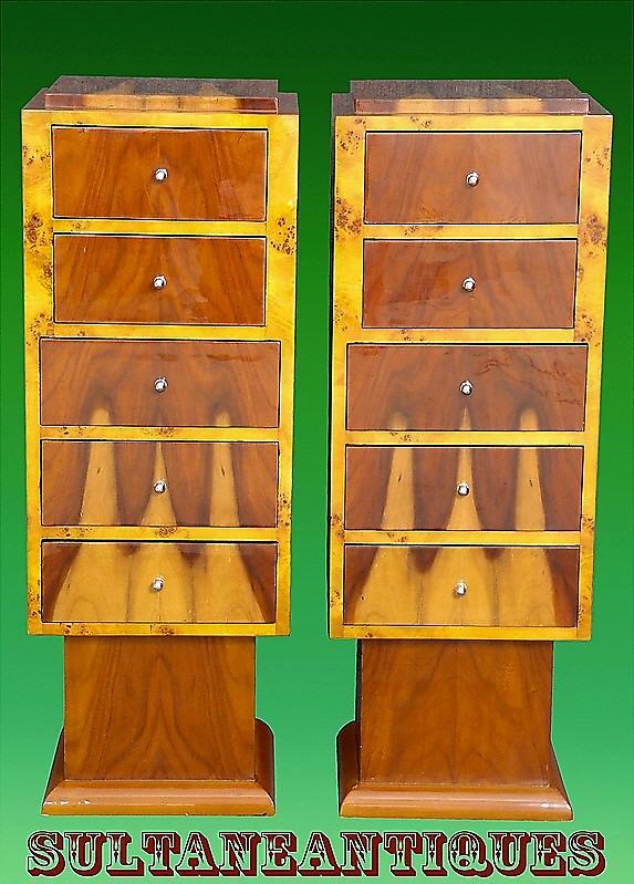 Extraordinary High commodes / stands Art Deco inspired