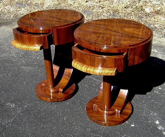 Pair of side Commodes in unusual inspired Art Deco