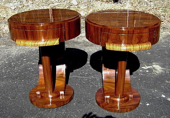Pair of side Commodes in unusual inspired Art Deco