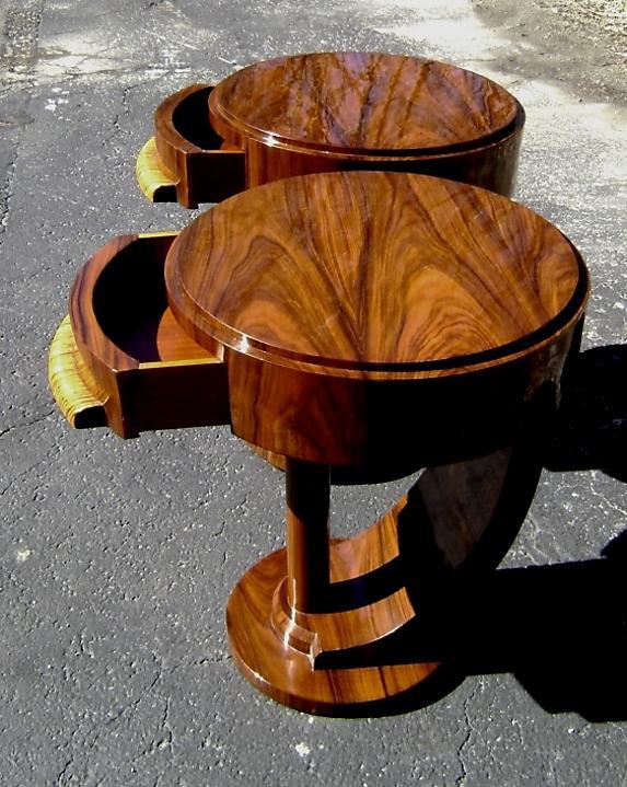 Pair of side Commodes in unusual inspired Art Deco