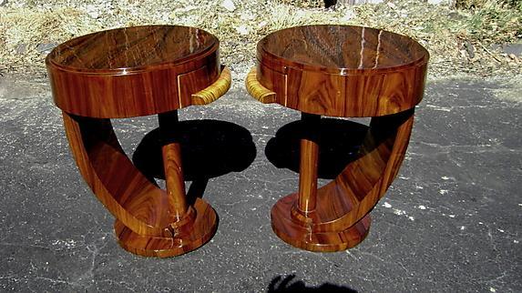 Pair of side Commodes in unusual inspired Art Deco