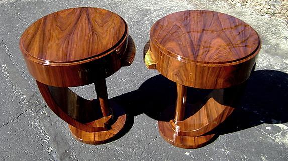 Pair of side Commodes in unusual inspired Art Deco