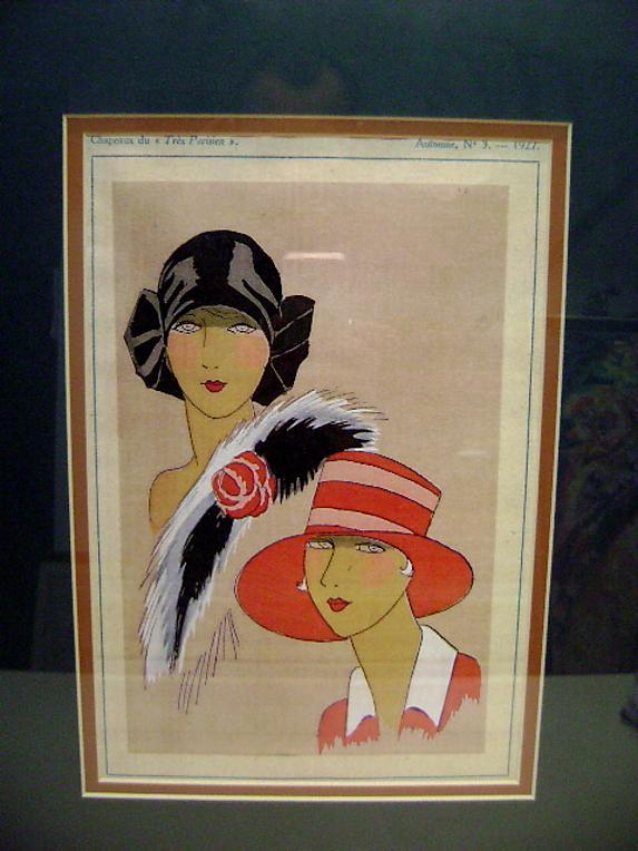 Large Art Deco 1930s print two ladies fashion models.