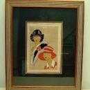 Large Art Deco 1930s print two ladies fashion models.