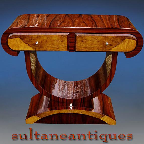 Rosewood Console In art Deco Forms.