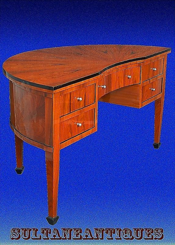 Half Moon Edwardian style Cherry wood Large desk