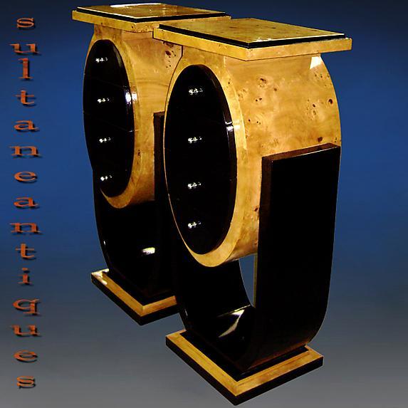 Pair of shaped Art Deco style high commodes