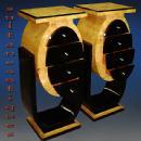 Pair of shaped Art Deco style high commodes