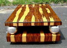 Large 60 inches Coffee Table Art Deco Exotic Rosewood