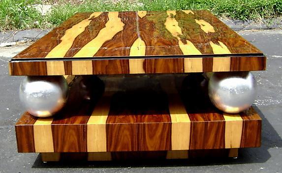 Large 60 inches Coffee Table Art Deco Exotic Rosewood