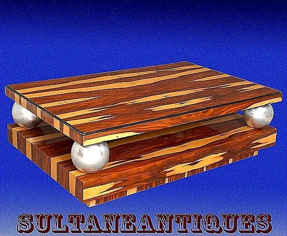 Large 60 inches Coffee Table Art Deco Exotic Rosewood