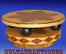 Art Deco Style Large Coffee Table Olive wood