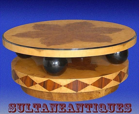 Art Deco Style Large Coffee Table Olive wood