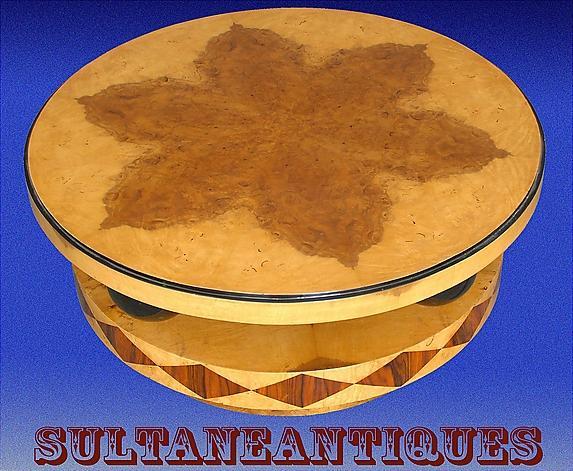 Art Deco Style Large Coffee Table Olive wood