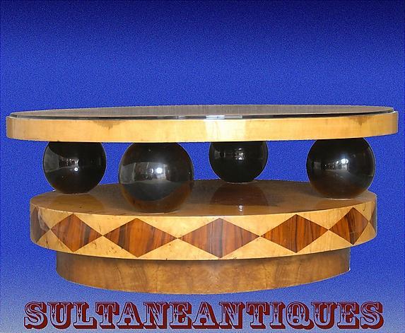 Art Deco Style Large Coffee Table Olive wood