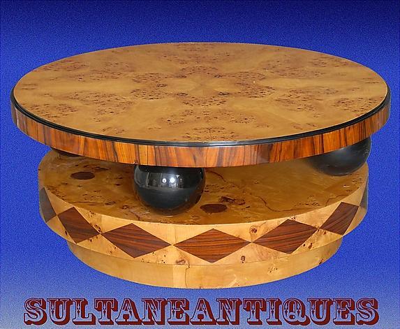 VERY LARGE 44" coffee table Art Deco Style