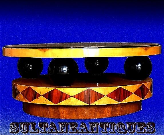 VERY LARGE 44" coffee table Art Deco Style