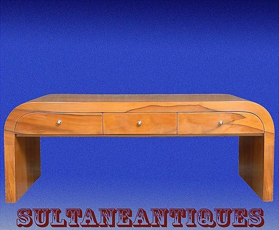 Large Cherry wood Art Deco coffee table