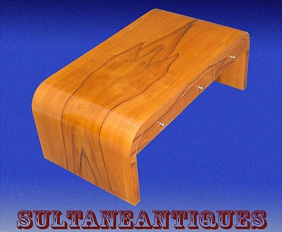 Large Cherry wood Art Deco coffee table
