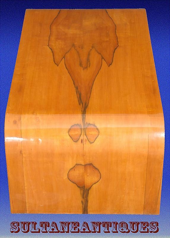 Large Cherry wood Art Deco coffee table