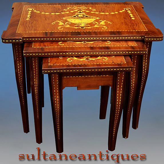 Nest of Tables in Italian Florentine 19th C. style
