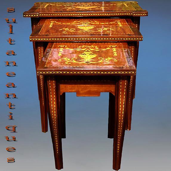 Nest of Tables in Italian Florentine 19th C. style