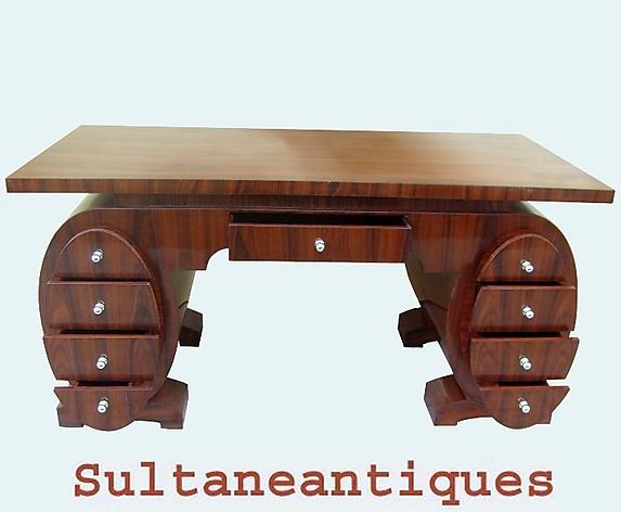 MONUMENTAL! shaped Art Deco inspired superb Desk