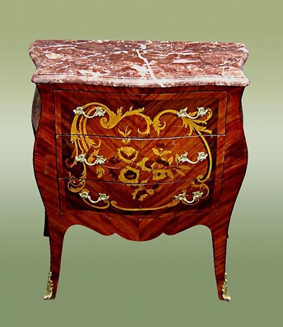 MINT Marble top marquetry Louis XV style Commode