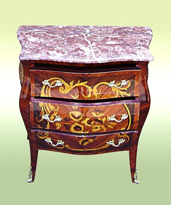 MINT Marble top marquetry Louis XV style Commode