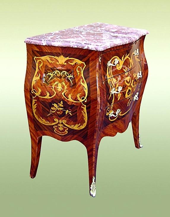 MINT Marble top marquetry Louis XV style Commode