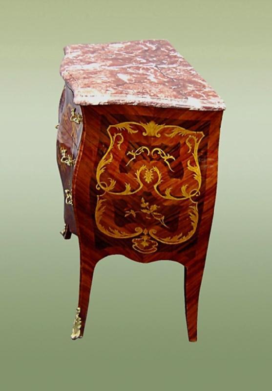MINT Marble top marquetry Louis XV style Commode