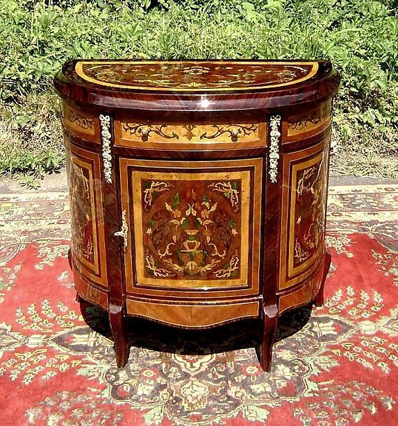 Unusual Florentine Italian Style Marquetry Sideboard
