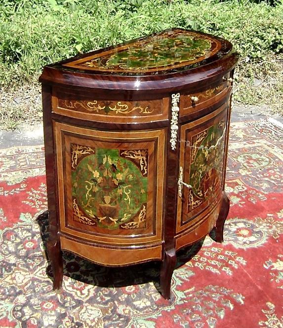 Unusual Florentine Italian Style Marquetry Sideboard