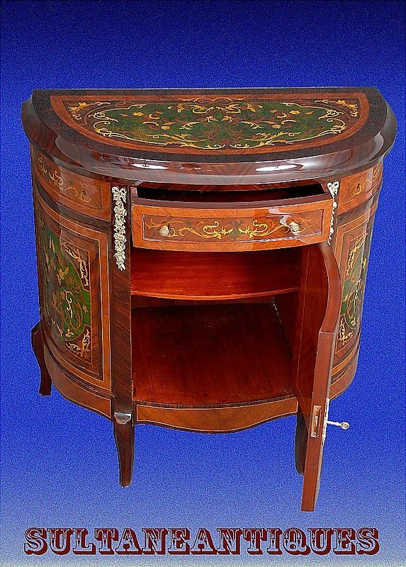 Unusual Florentine Italian Style Marquetry Sideboard