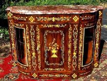 Rosewood Victorian style marquetry Credenza