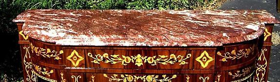 Rosewood Victorian style marquetry Credenza