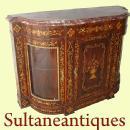 Rosewood Victorian style marquetry Credenza