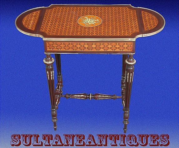 Large Louis XVI Marquetry ornate sofa table