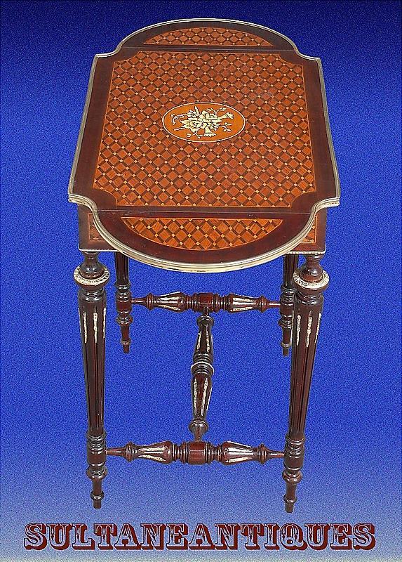 Large Louis XVI Marquetry ornate sofa table