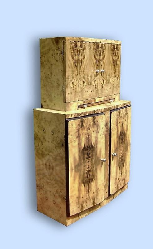 High Bar Art Deco style in exotic olive wood